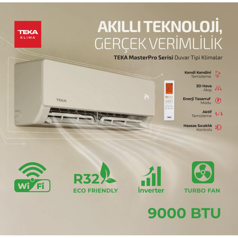Teka MasterPro Serisi 9000 BTU Split Klima